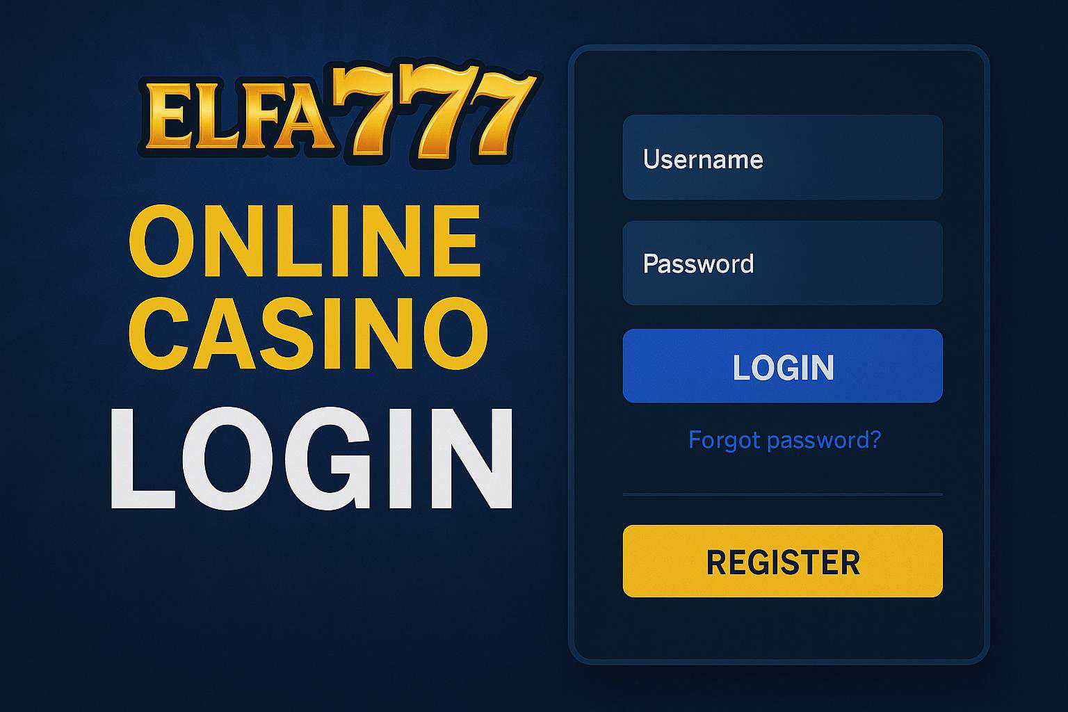 Não Perca tempo, o rRgistro na site ELFA777